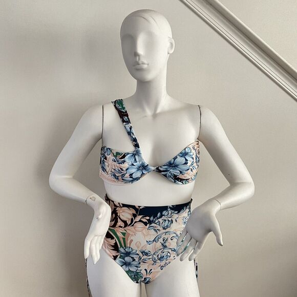 Aqua Bendita Swimsuit Size XL Blue Multicolor 2 Piece Mariette-Etta - Picture 7 of 12